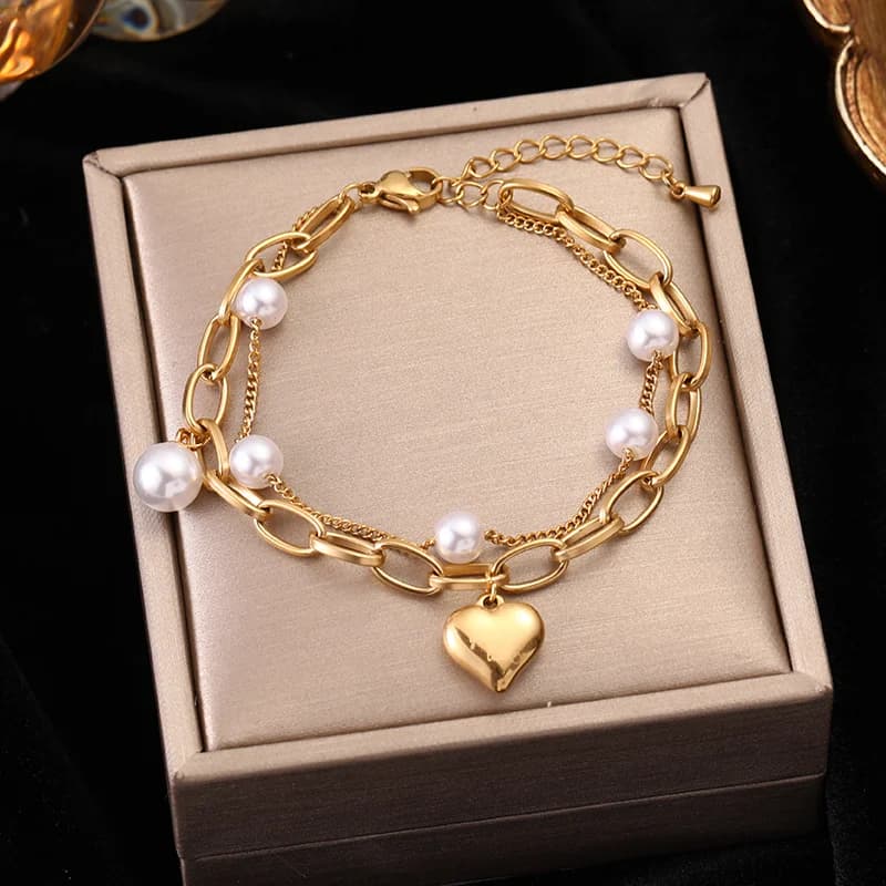 Goudkleurige multilaags bedelarmband