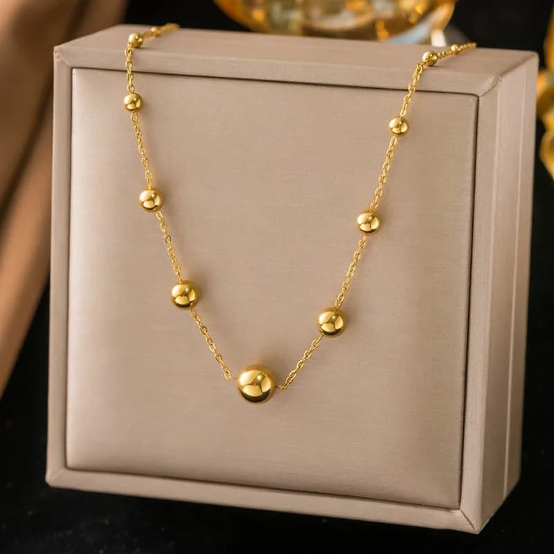 Dikke Goudkleurige Kralenketting