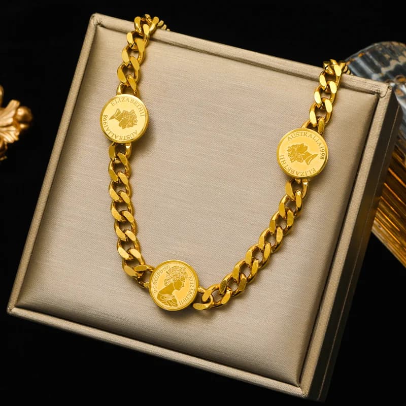 RVS gouden dikke schakelketting