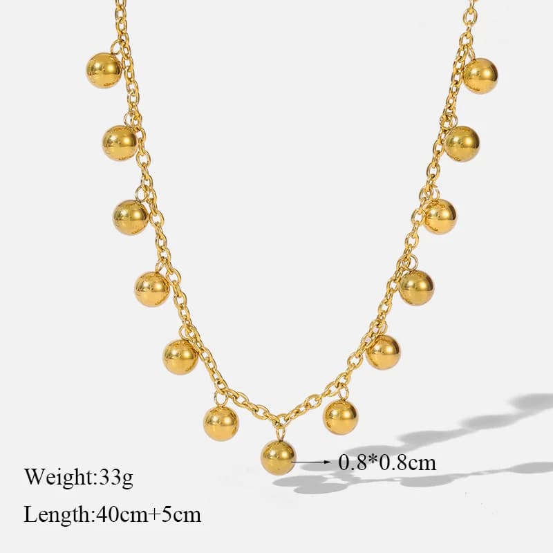 Gouden kralen bal hanger choker halsketting