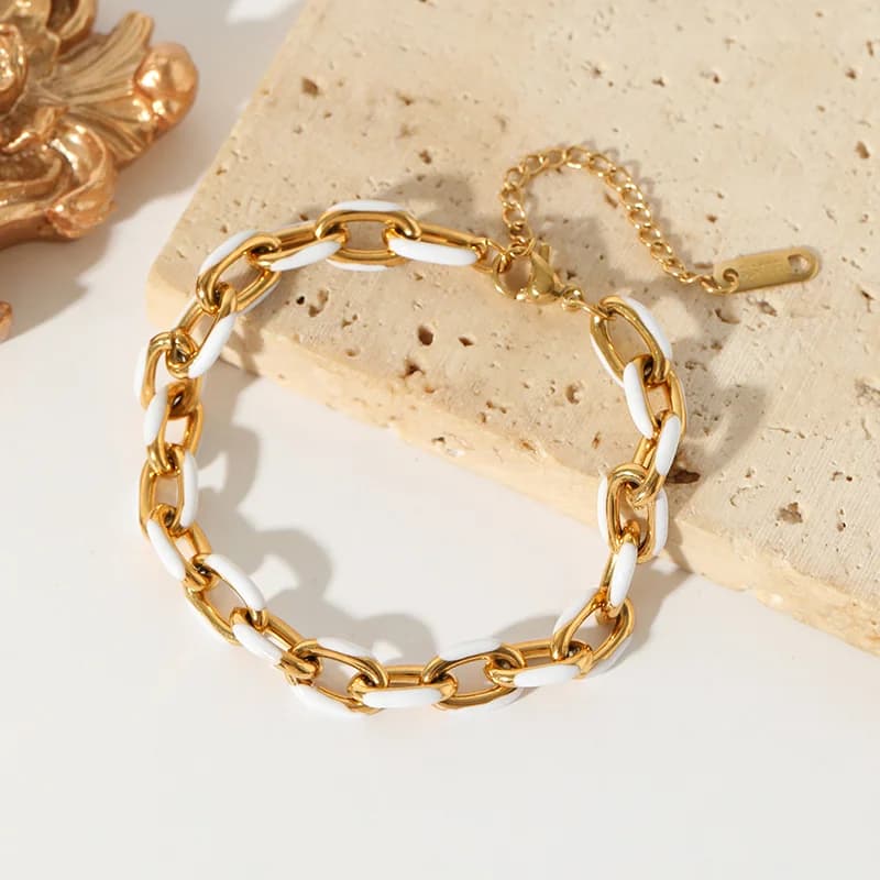 Witte Emaille Armband voor Vrouwen