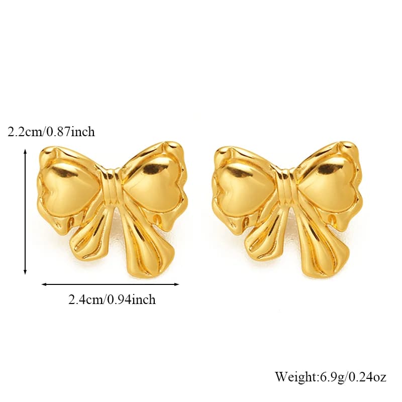 RVS Gouden Strik Oorknopjes