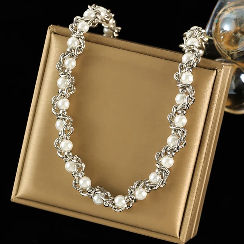 Slangenkop Zirkoon Ketting, Zilverkleurig
