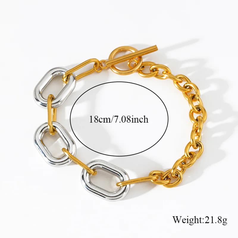 Armbanden met schakelketting in goud- en zilverkleur