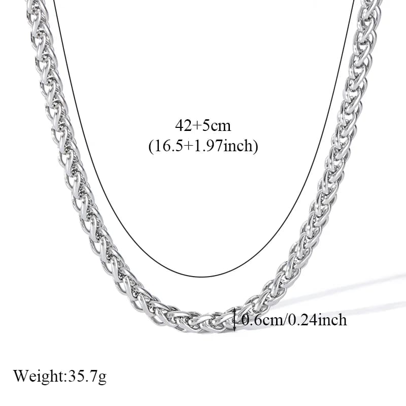 Dikke zilverkleurige ketting