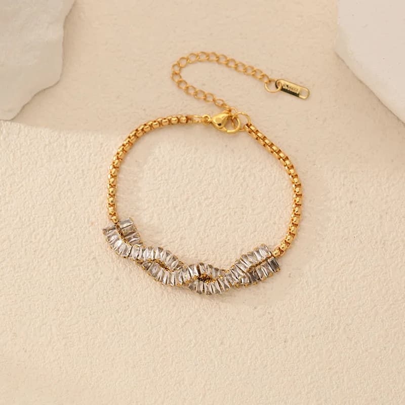 Twisted Zirkonia Kettingarmband