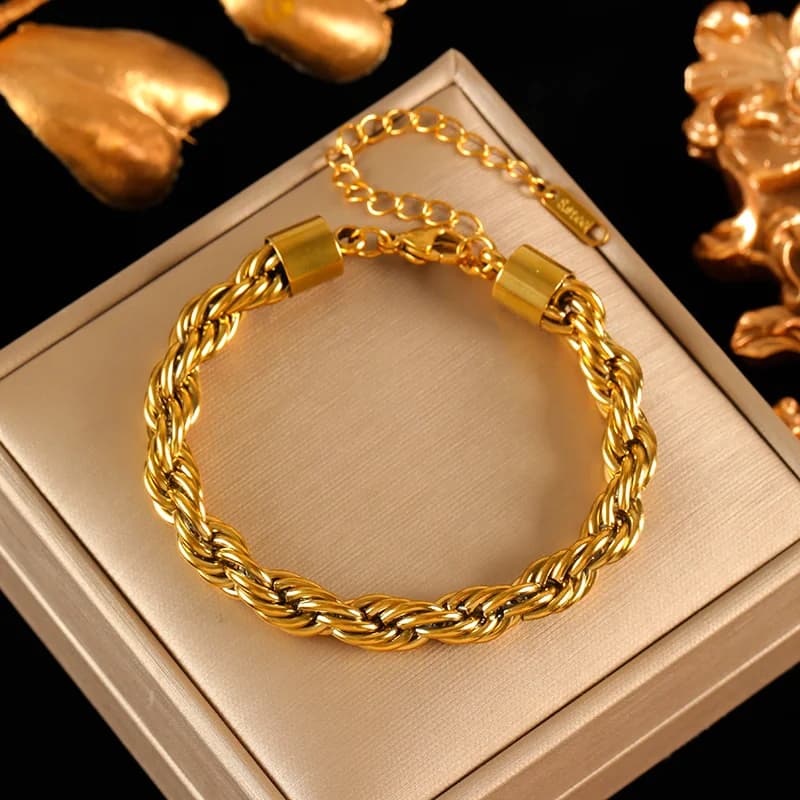 8mm Dikke Twist Ketting en Armband Set