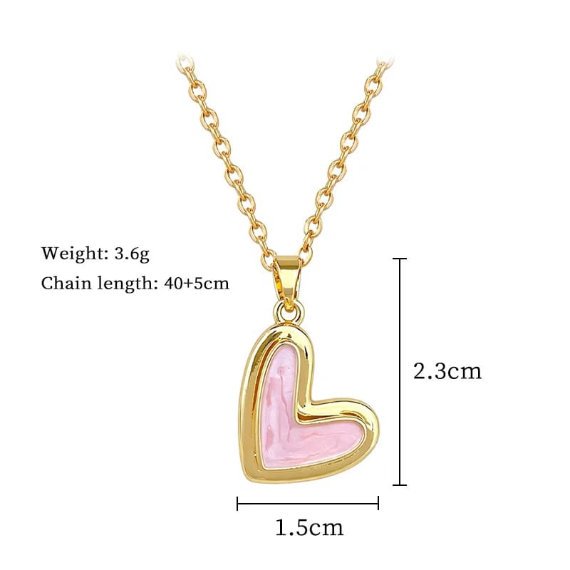 Roze Hart Liefde Hangerketting