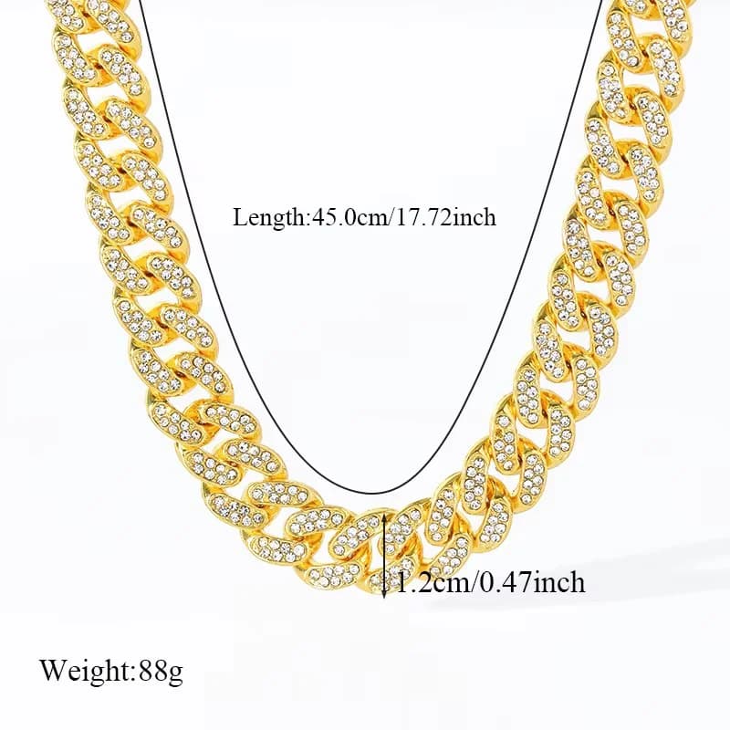 316L roestvrij staal verguld set met ketting en armband van cubic zirkonia