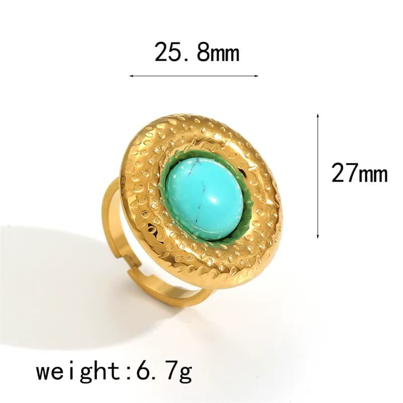 Blauw-paarse bloem open ring