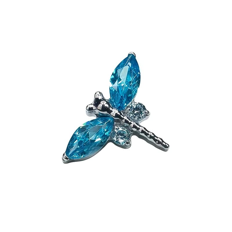 Titanium libelle zirkoon platte achterkant oorstekers