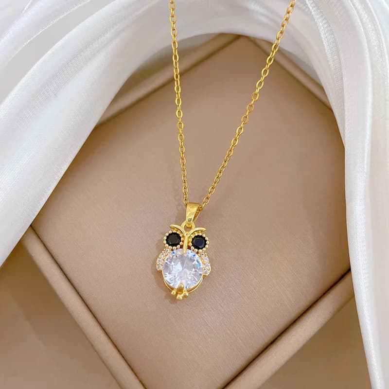Uil Hanger Ketting met Sprankelende Zirkonia