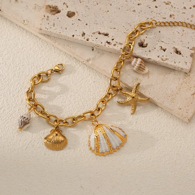316L RVS Schelp Zeester Strand Armband