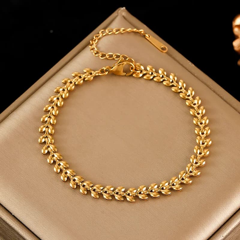 Geknoopte Kralen Armband, Verguld